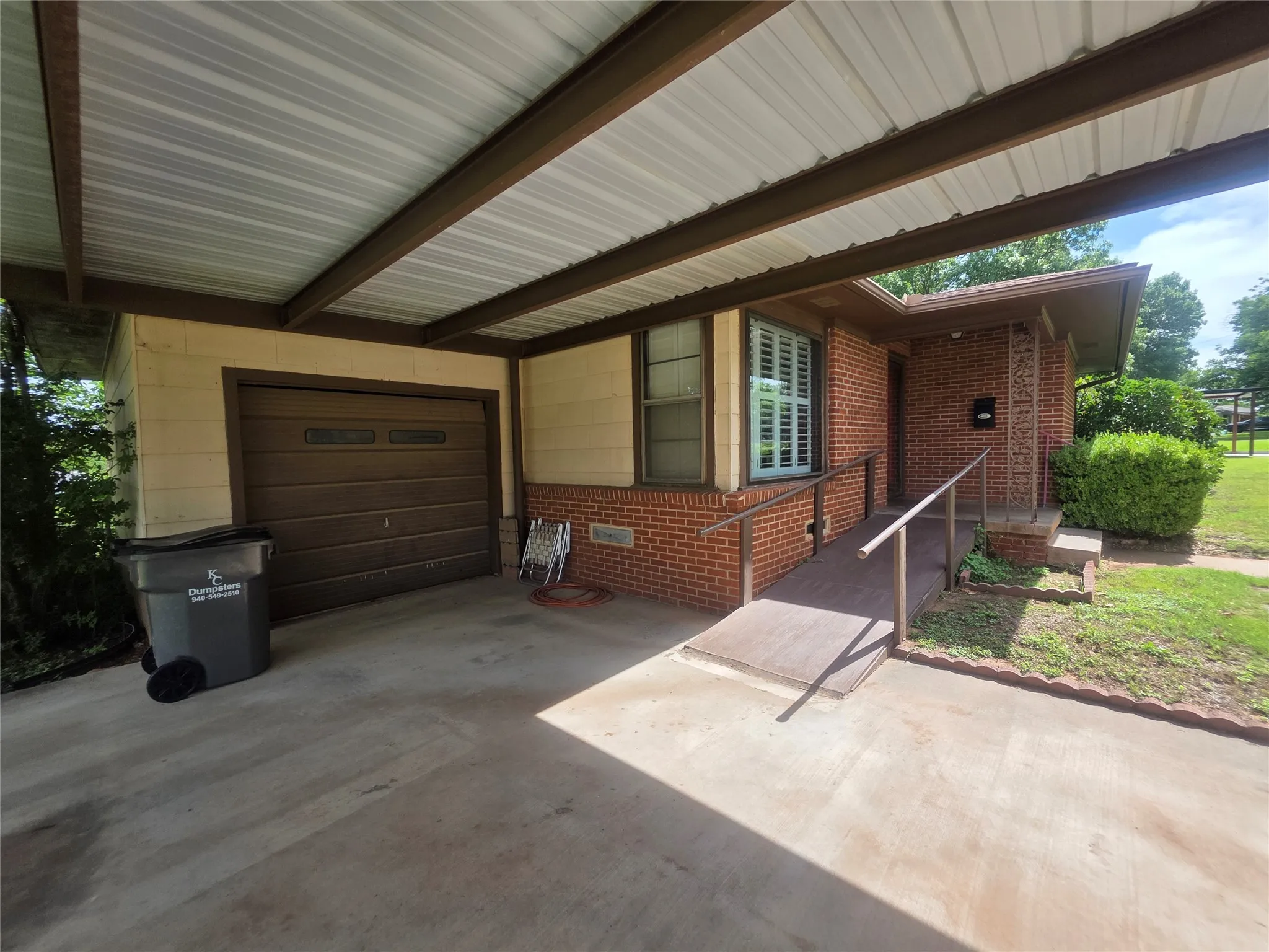 Garage with attached carport