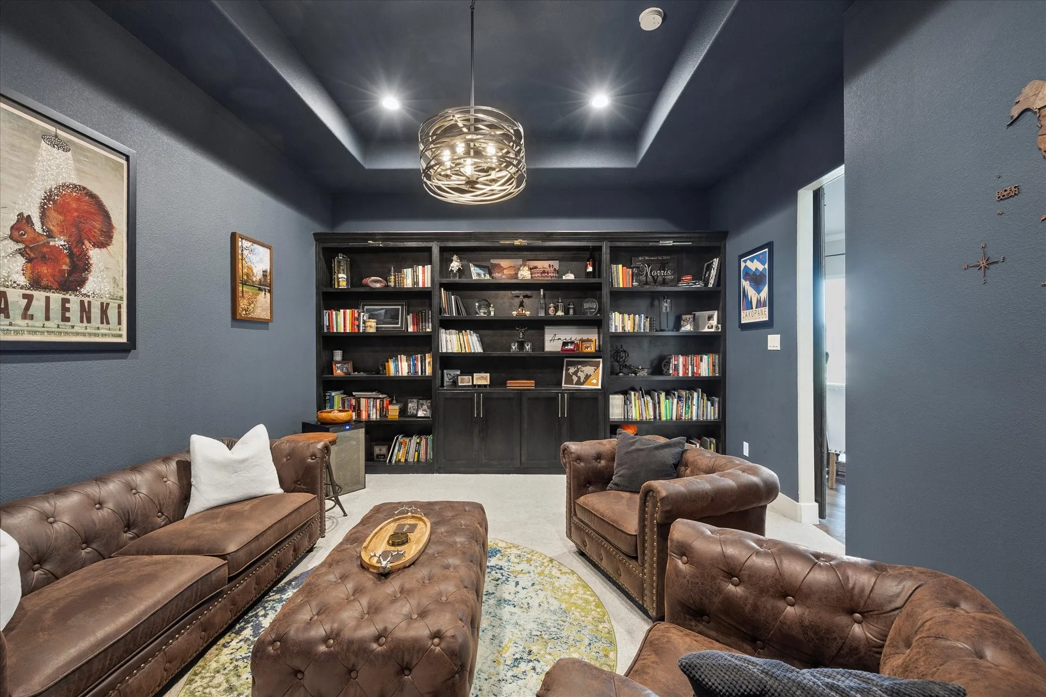 Gorgeous 2nd living area can double for media-game room