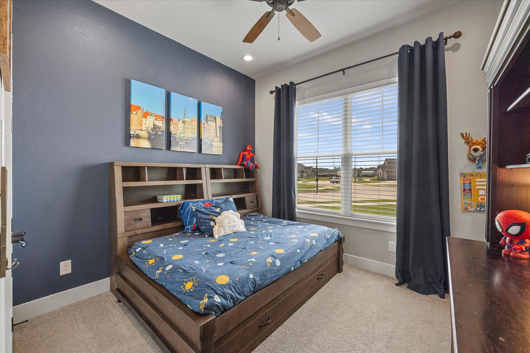 Guest bedroom opens onto full bath