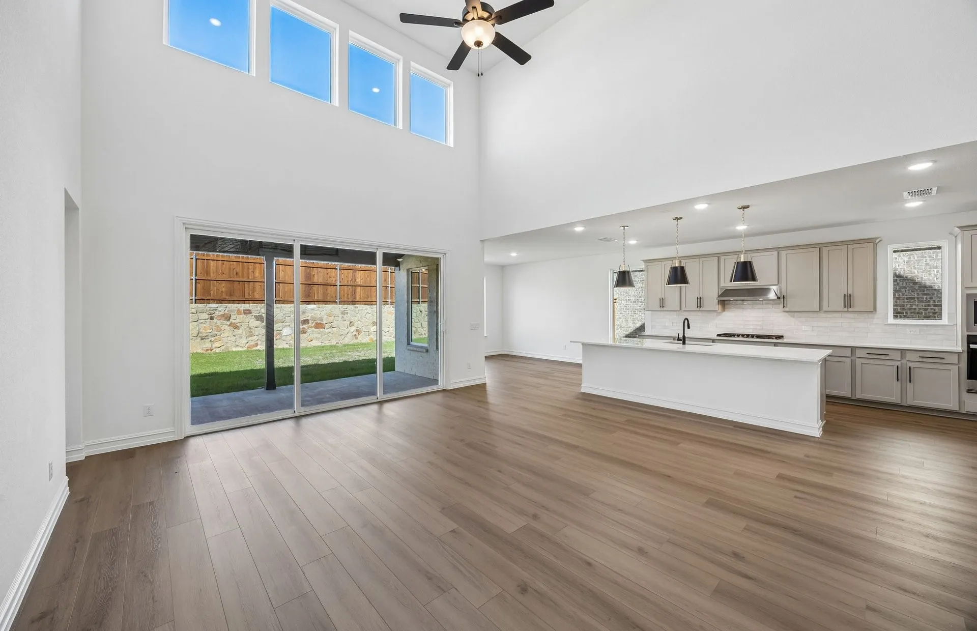 View of kitchen from living room