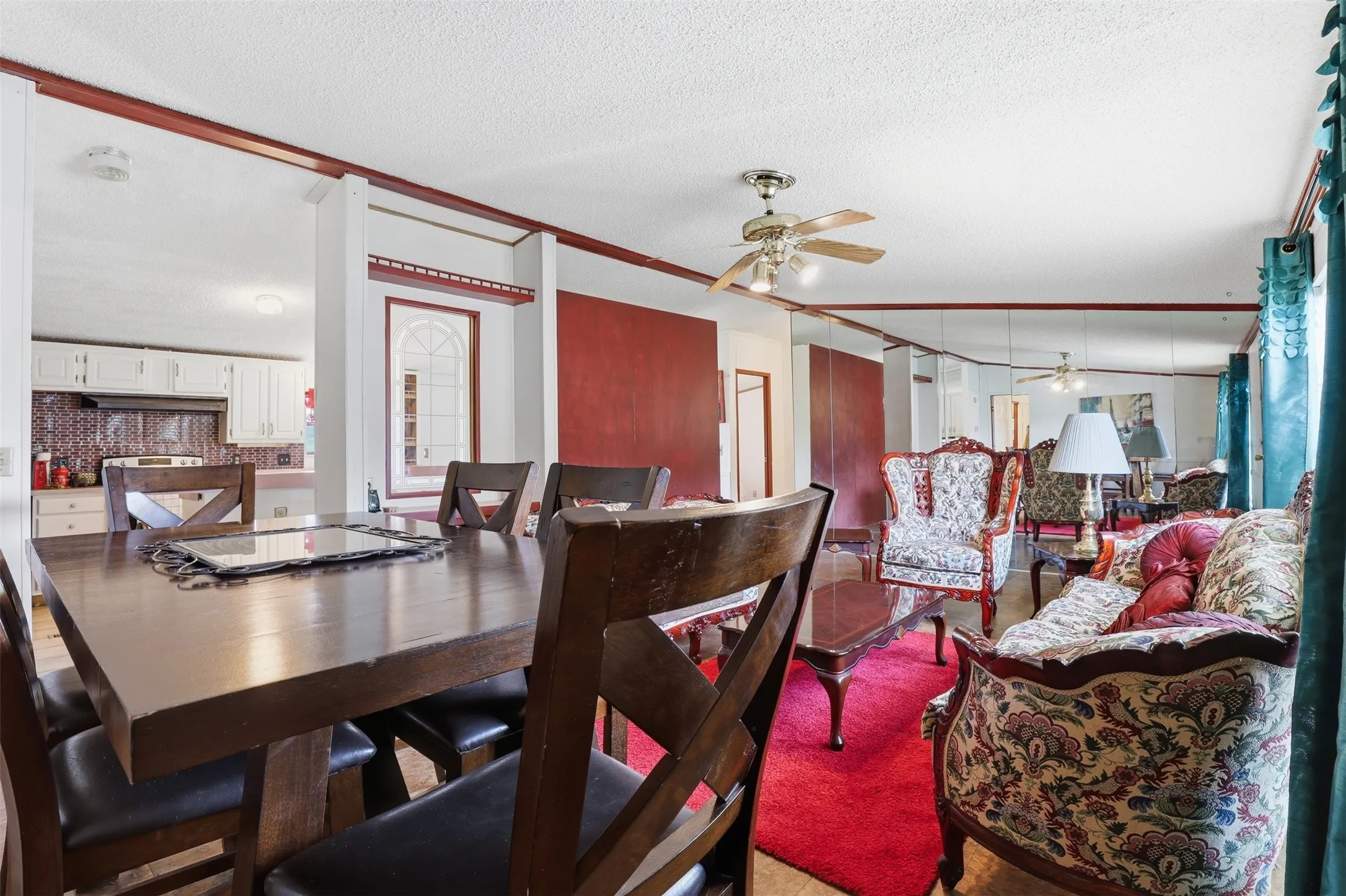 Other side of living room that they used as a dining area.