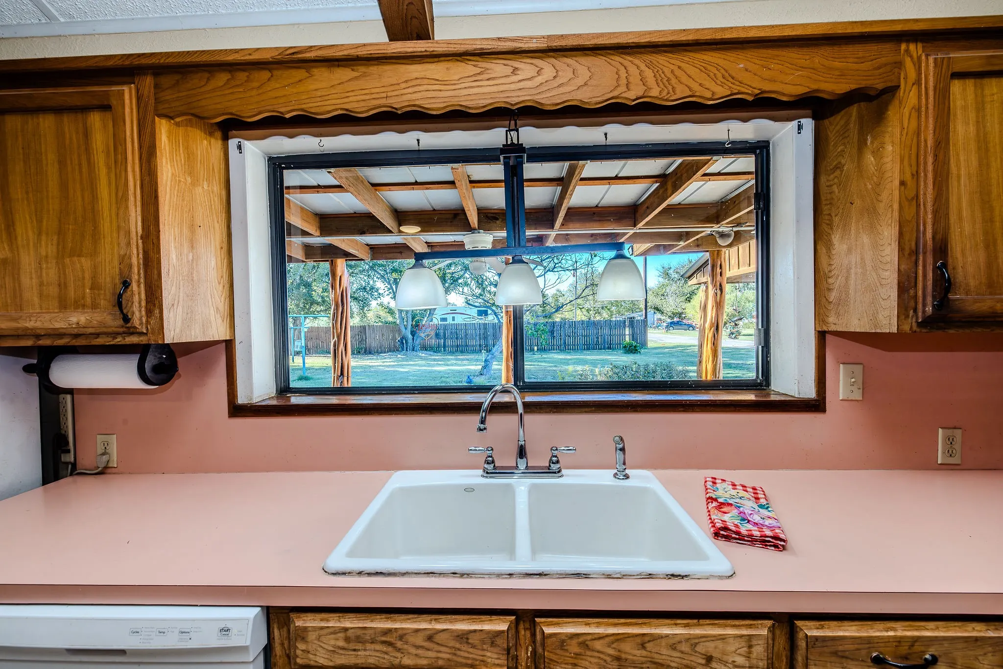 Large windows over the kitchen sink for plenty of light and a view while doing dishes!