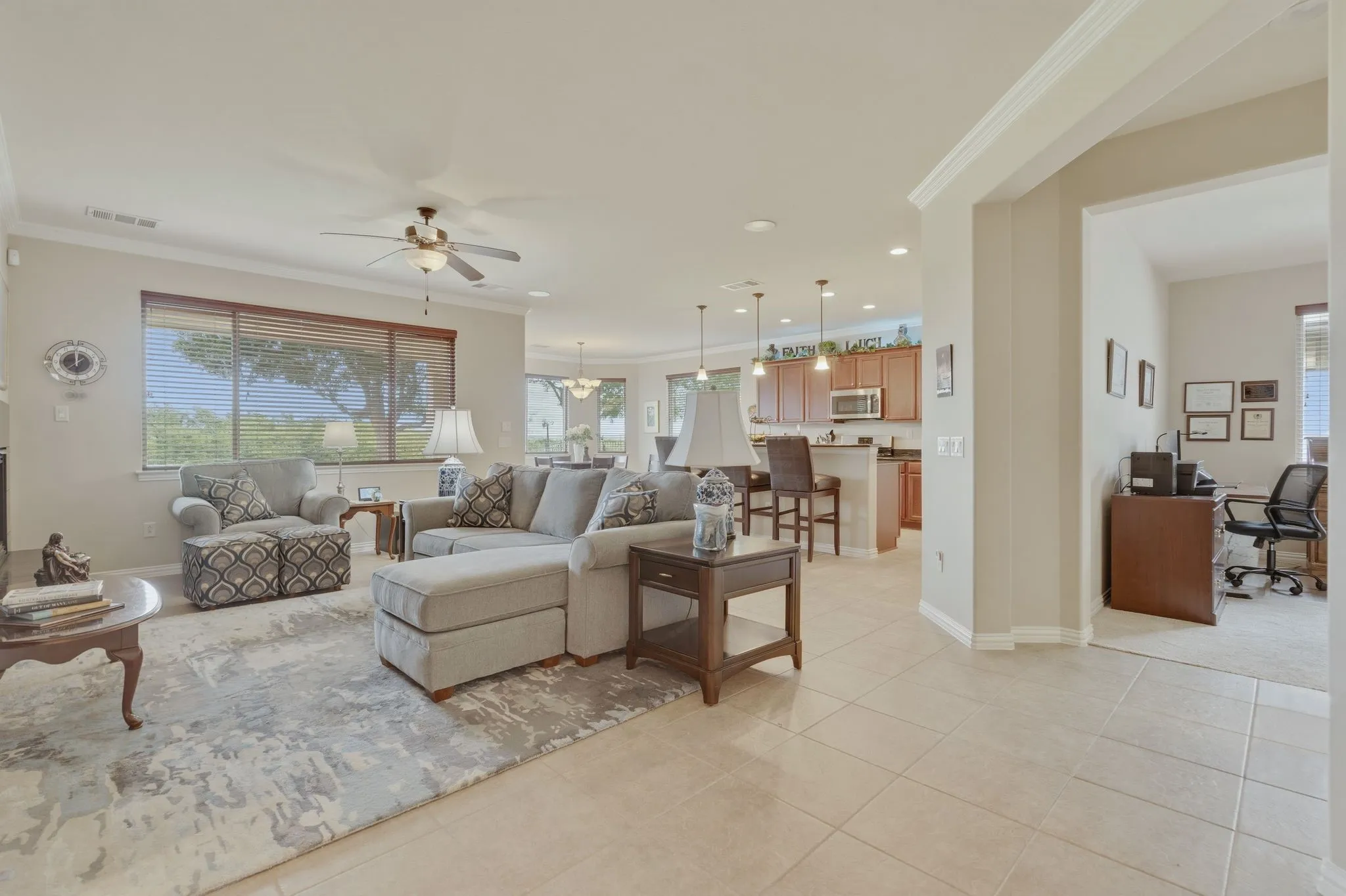 Living room and office view