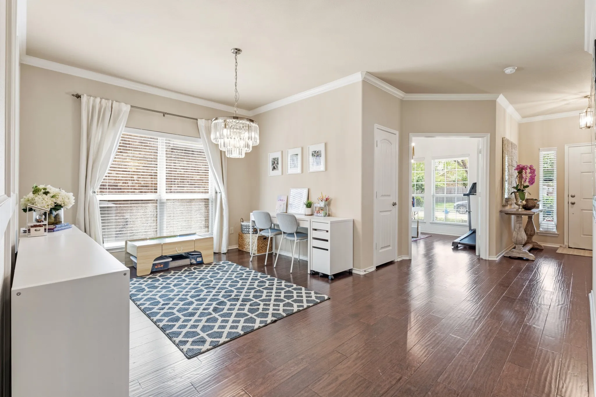 AI rendering of this room as a formal  dining area
