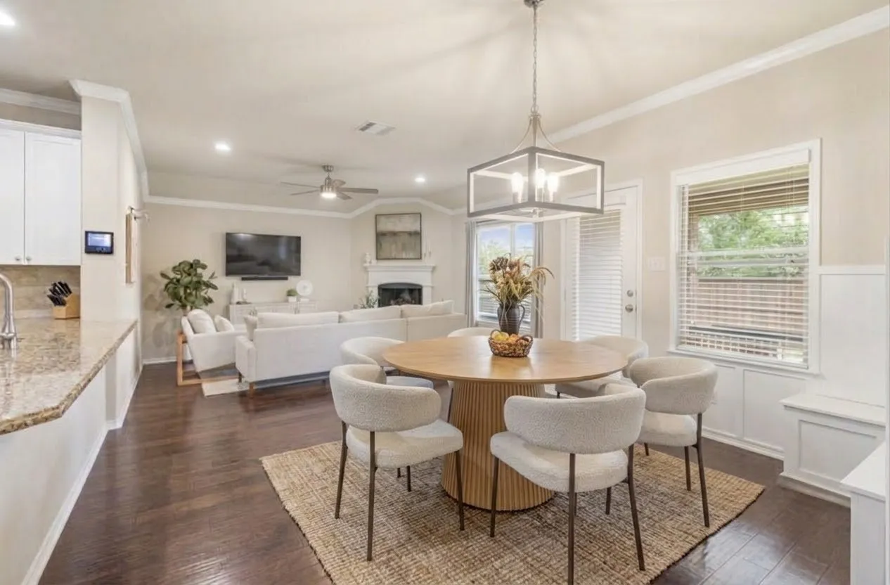 AI dining space with new dining furniture