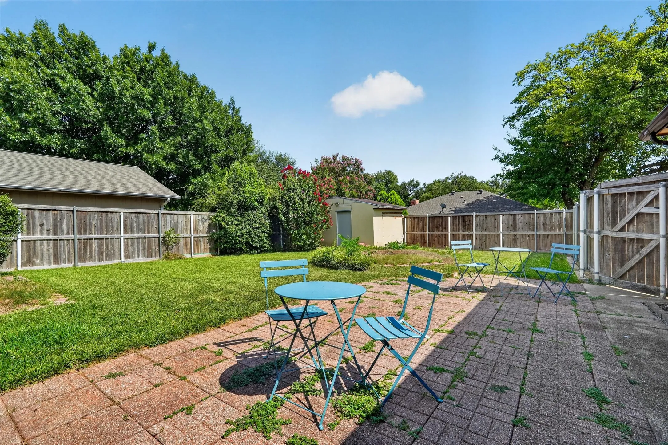 Large backyard patio