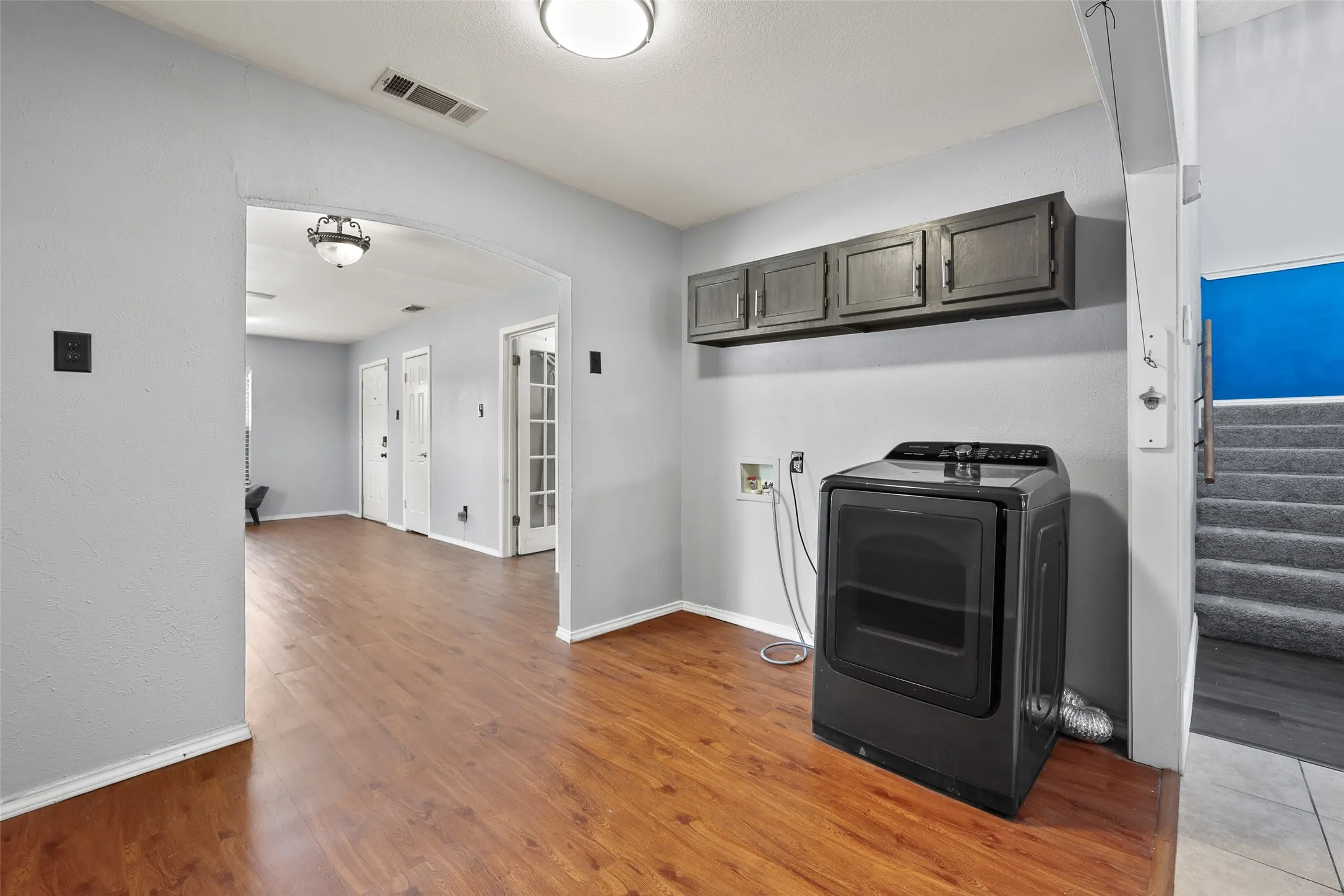 The current view of the home is without staged furniture.