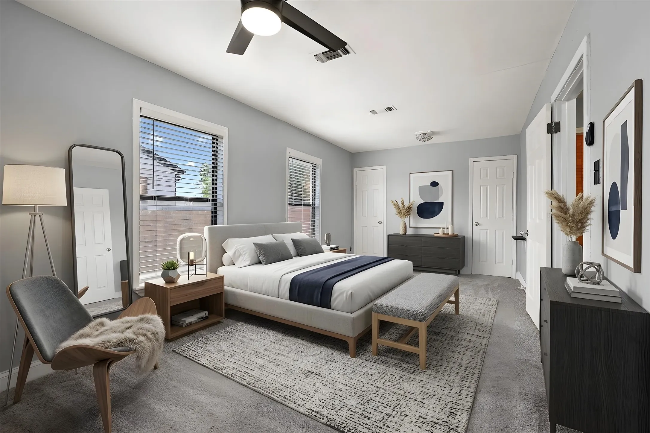 The home is empty. The photos were taken with staged furniture.
