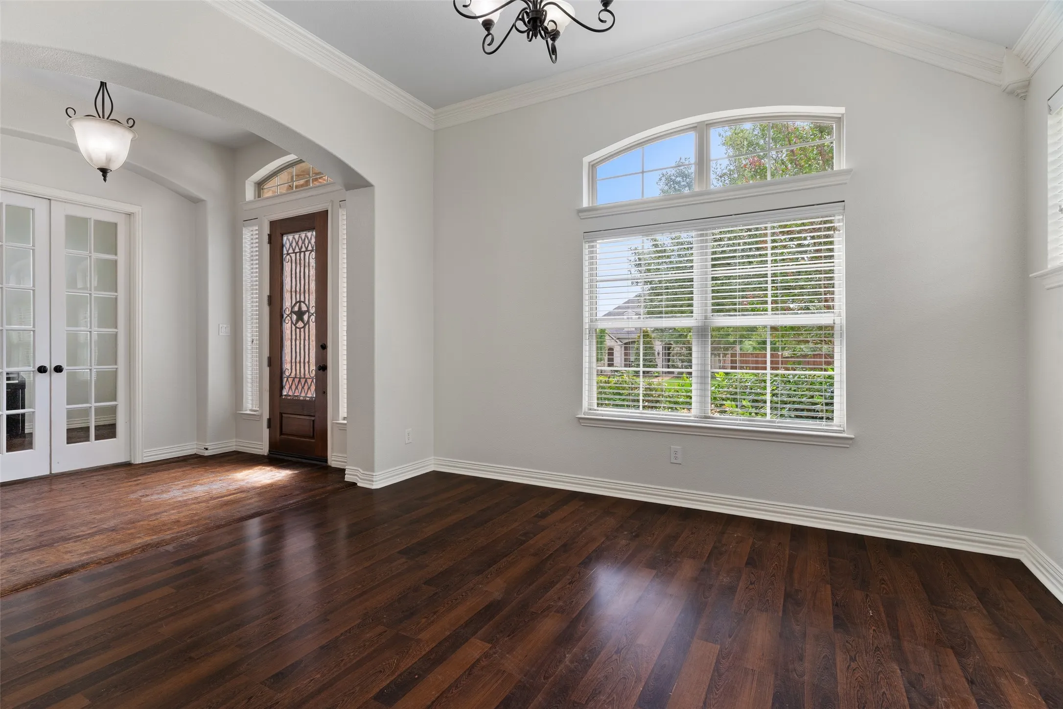 Dining room off of entry, across from office.