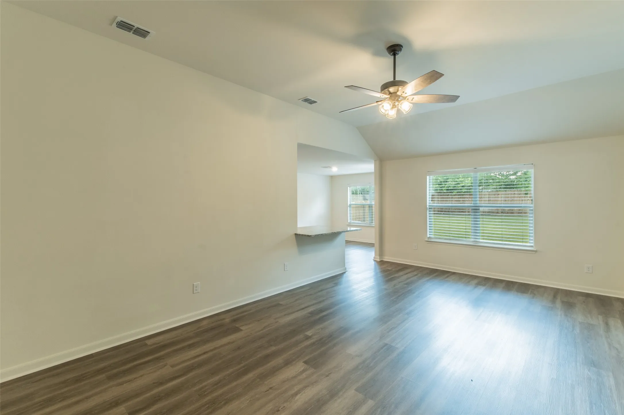 Living area view of dining room
