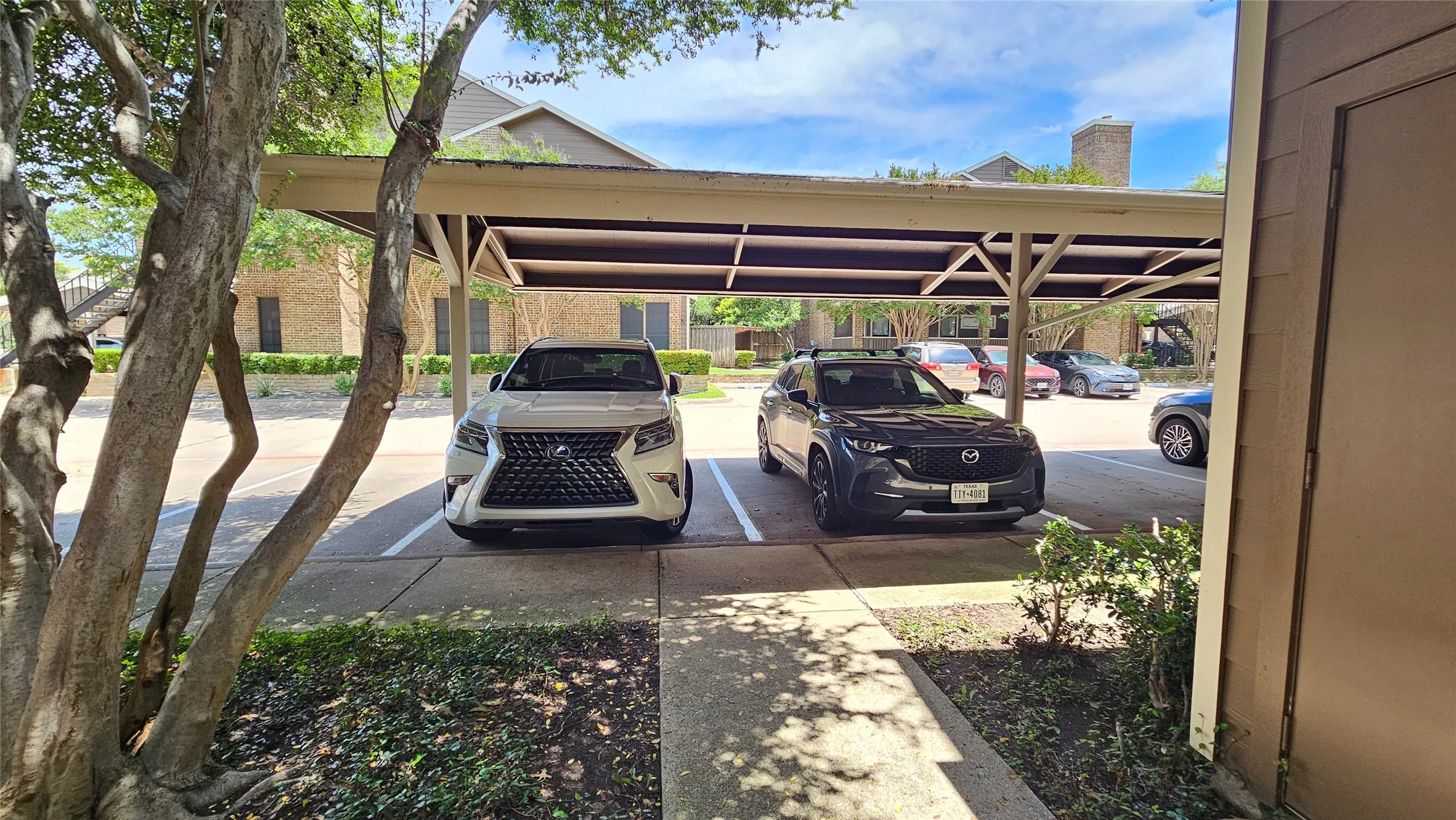 Covered parking space