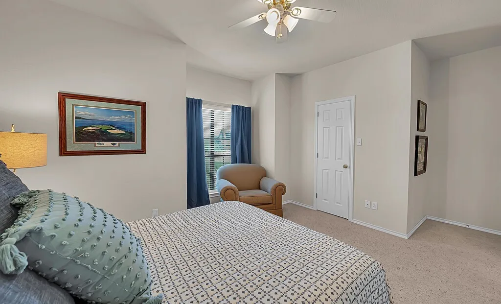 Back view of guest bedroom and location of the closet.