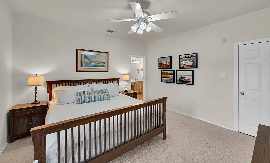Back view of the master bedroom.
