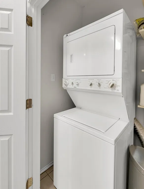 Laundry room off of kitchen.