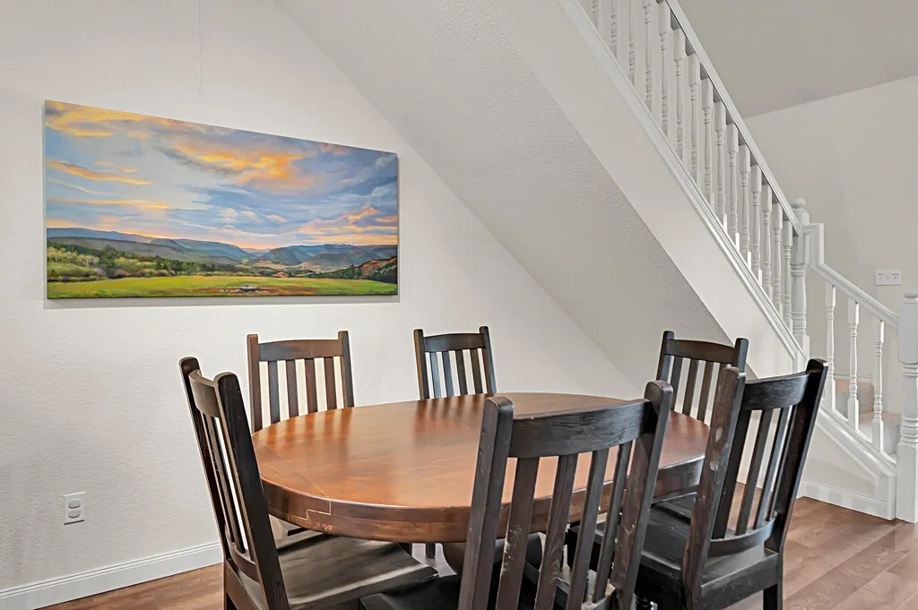 Dining area large enough to seat a table of 6-8 easily