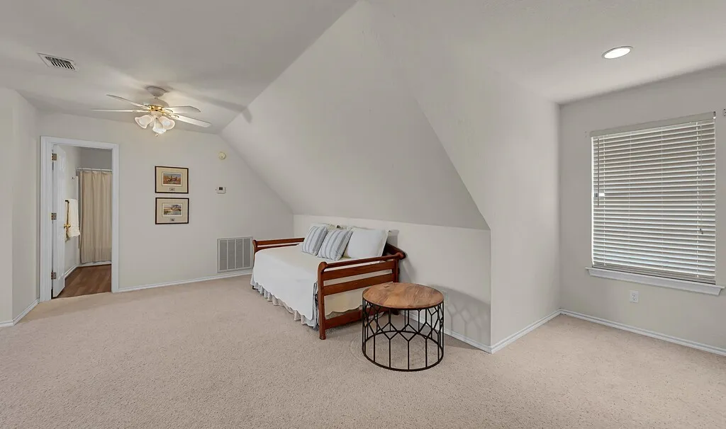 Plenty of room upstairs for more bedroom space, office area or game table.