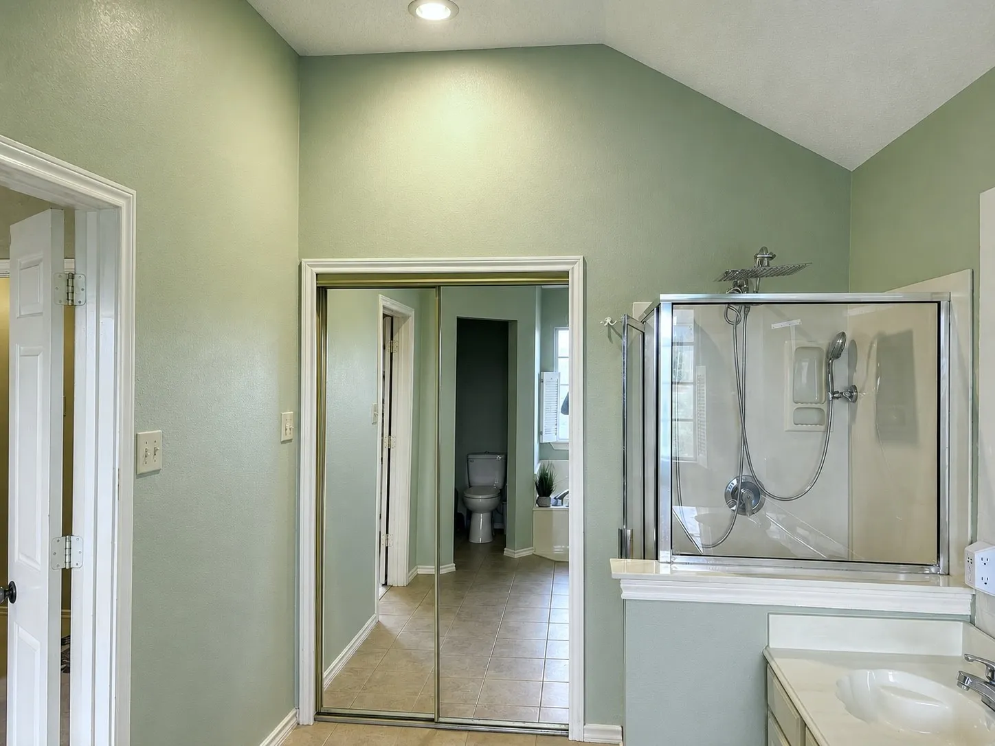 Master bath is an ideal situation featuring two vanities, a separate, soaking tub, shower, a water closet for the toilet and a respectable sized walk-in closet.