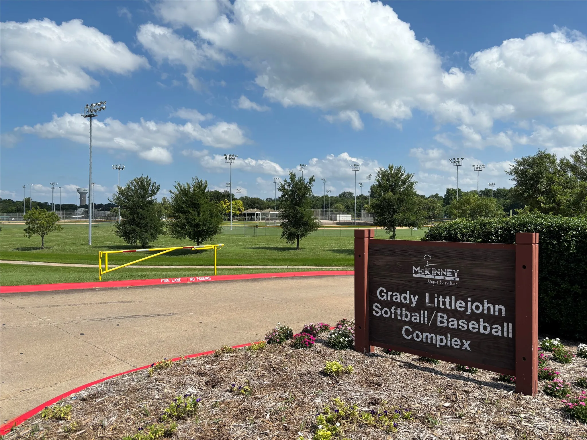 Park & baseball complex across the street from the hospital
