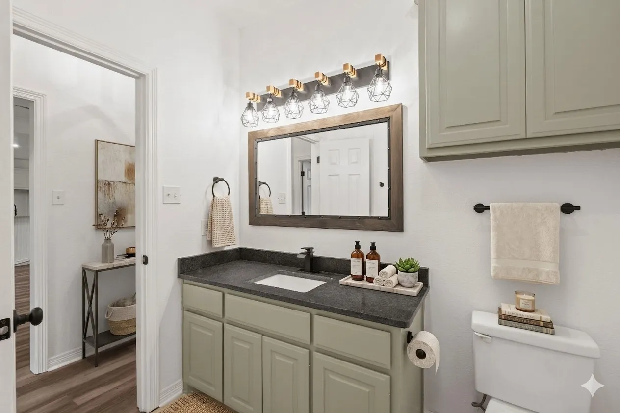 virtually staged second bath