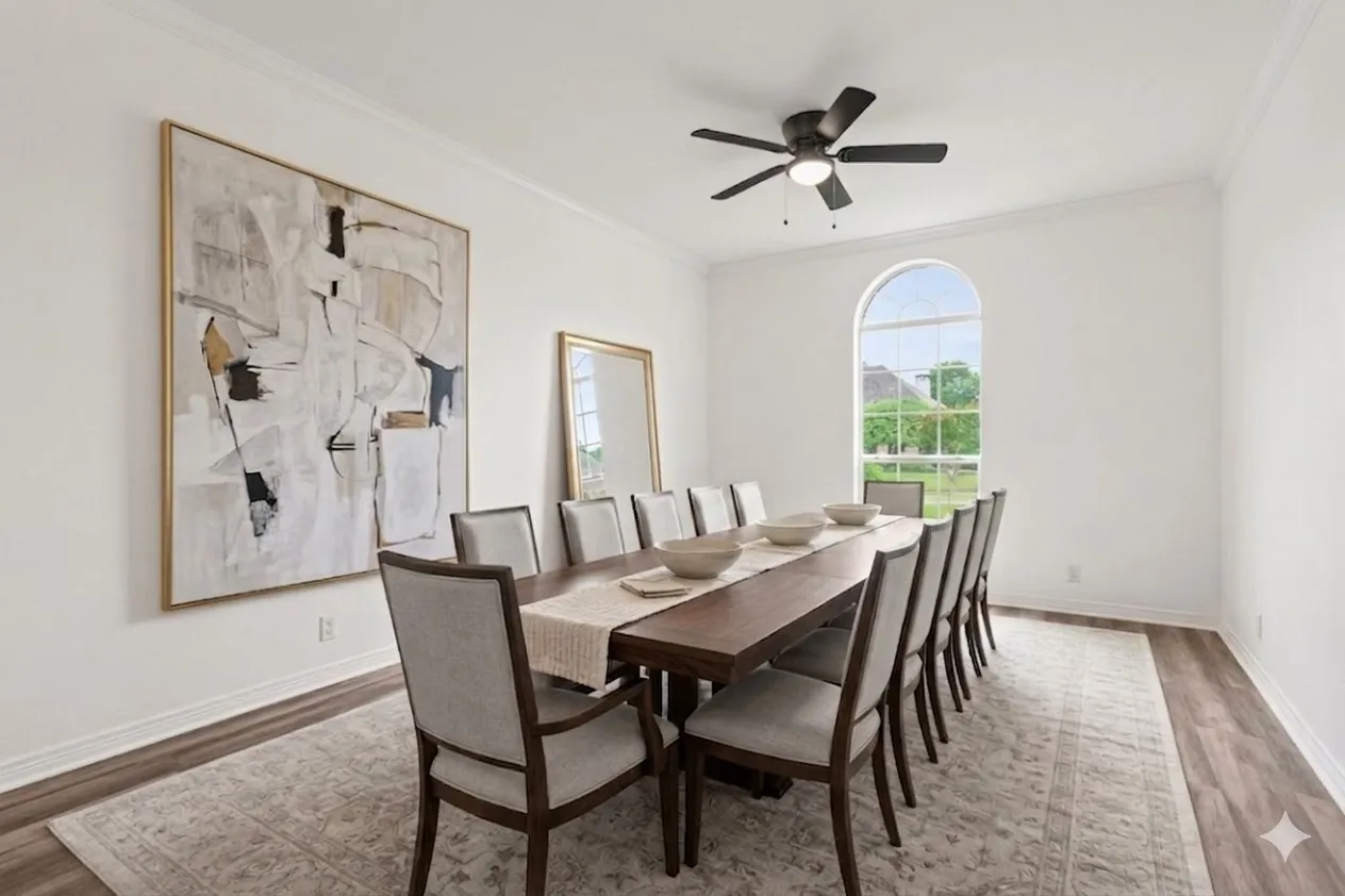 dining room virtually staged