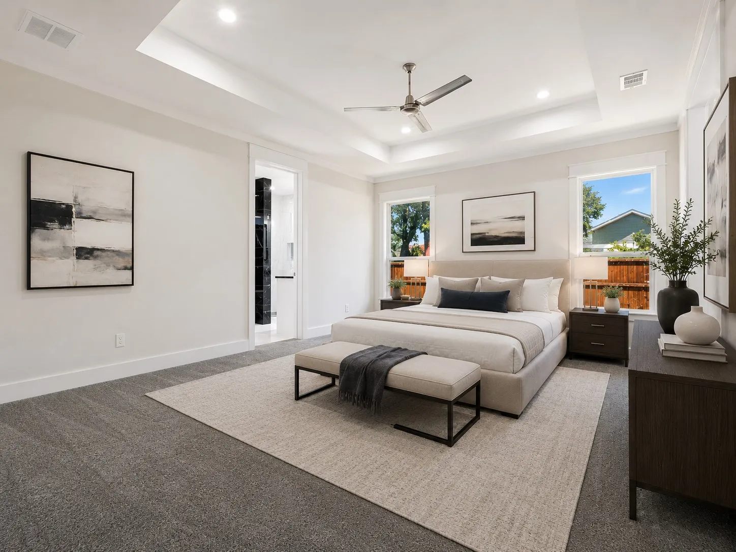 Master Bedroom with tray ceilings