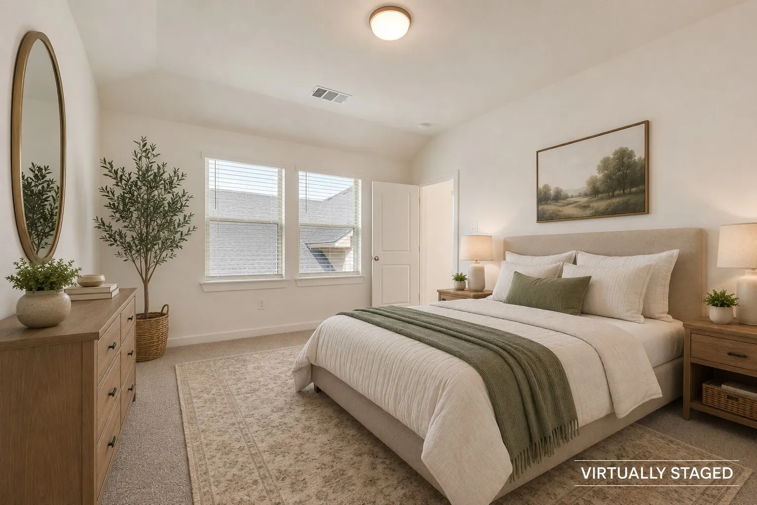 Primary bedroom - virtually staged