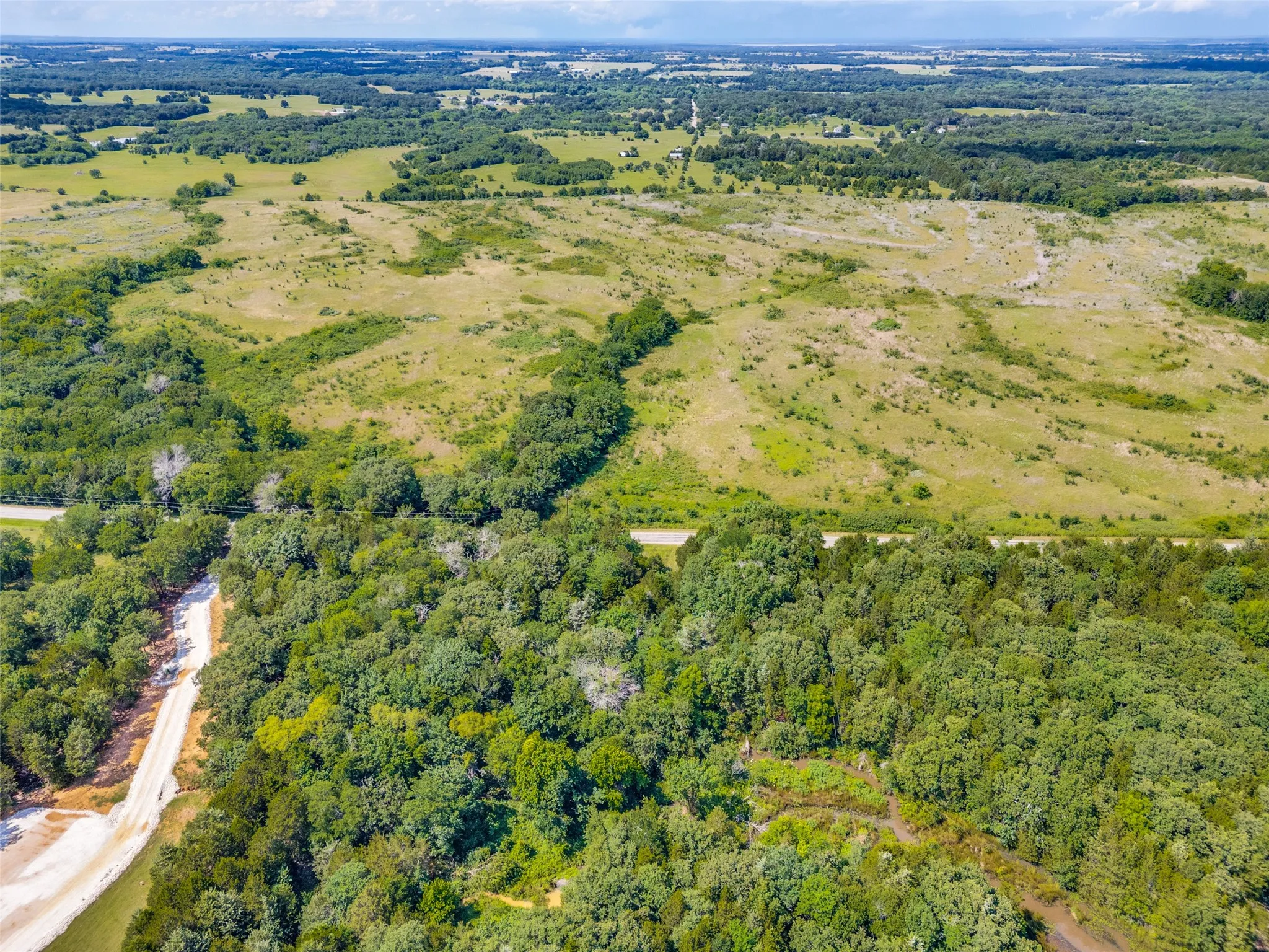 Aerial view from the back of the property.