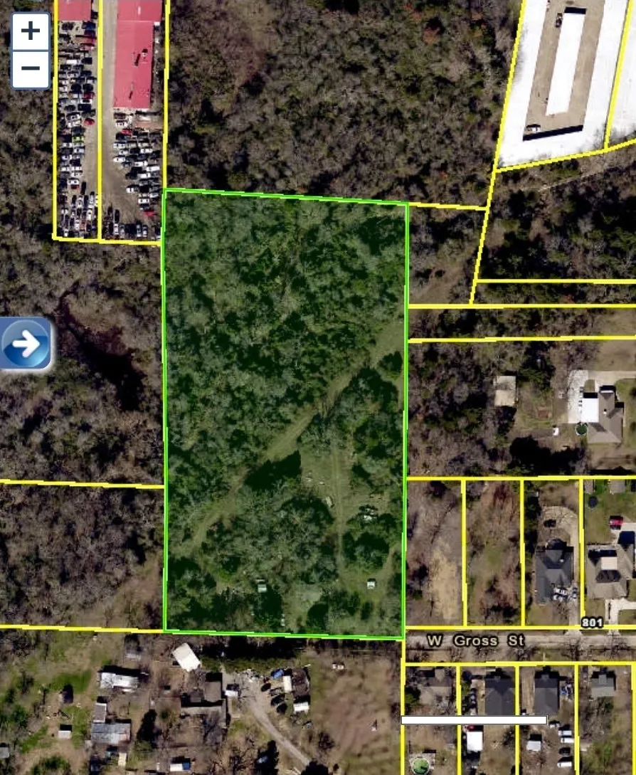 Aerial Property Map. Displaying the boundaries of the property and surrounding parcels