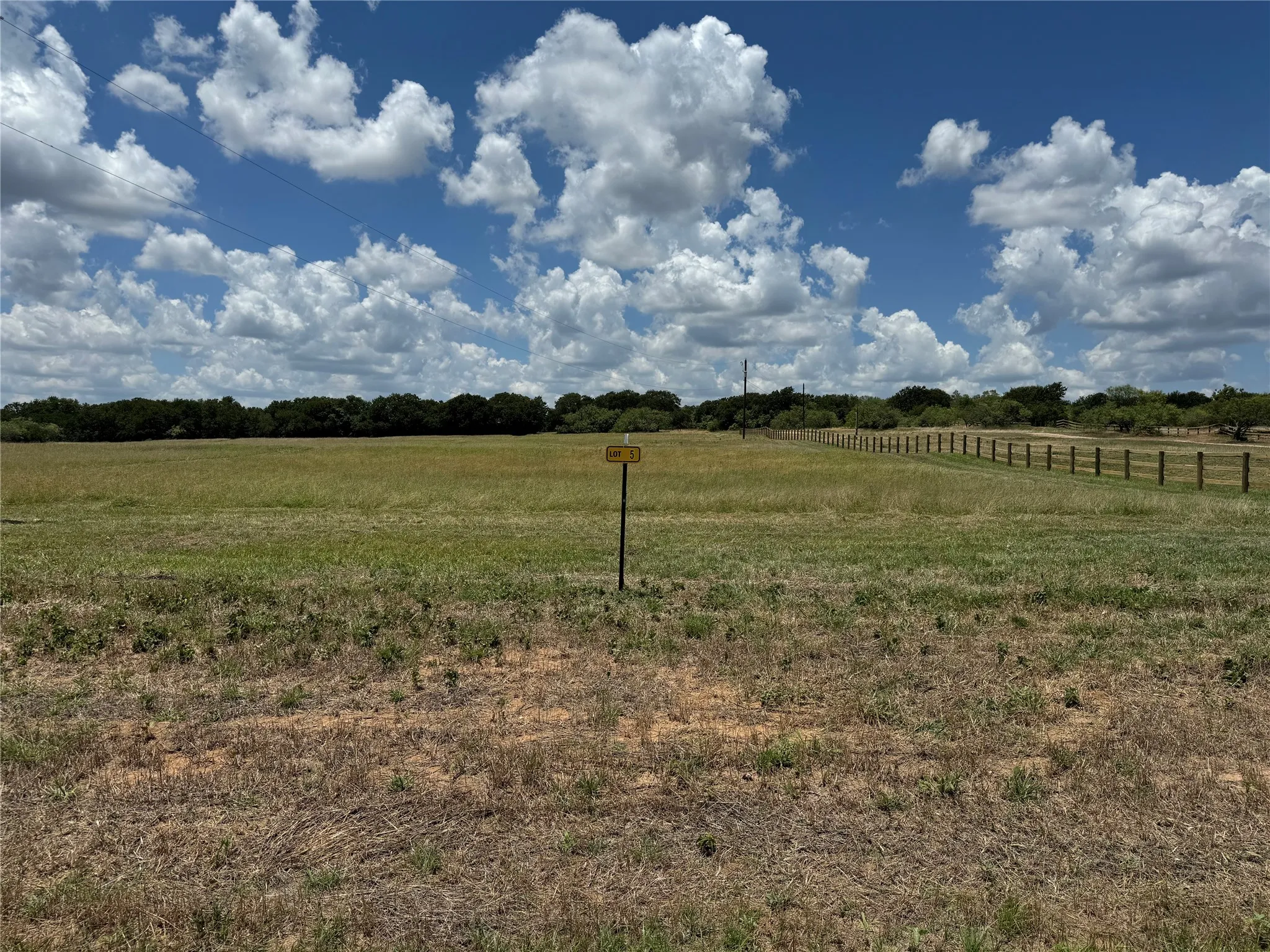 View West from CR 3735 across Lot 5
