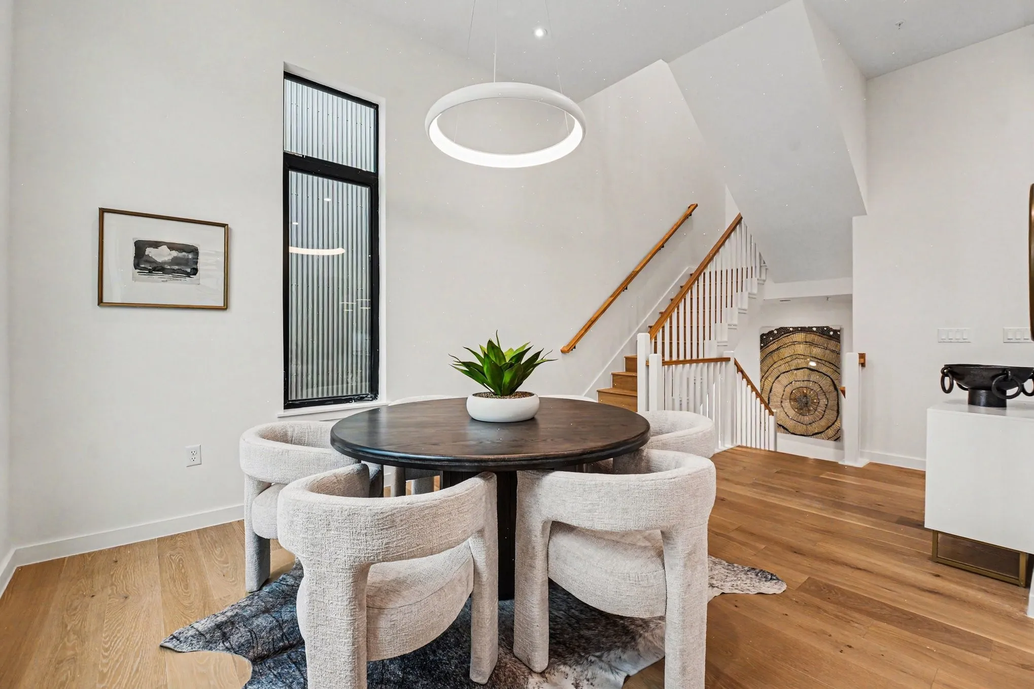 The large dining space is perfect for entertaining.