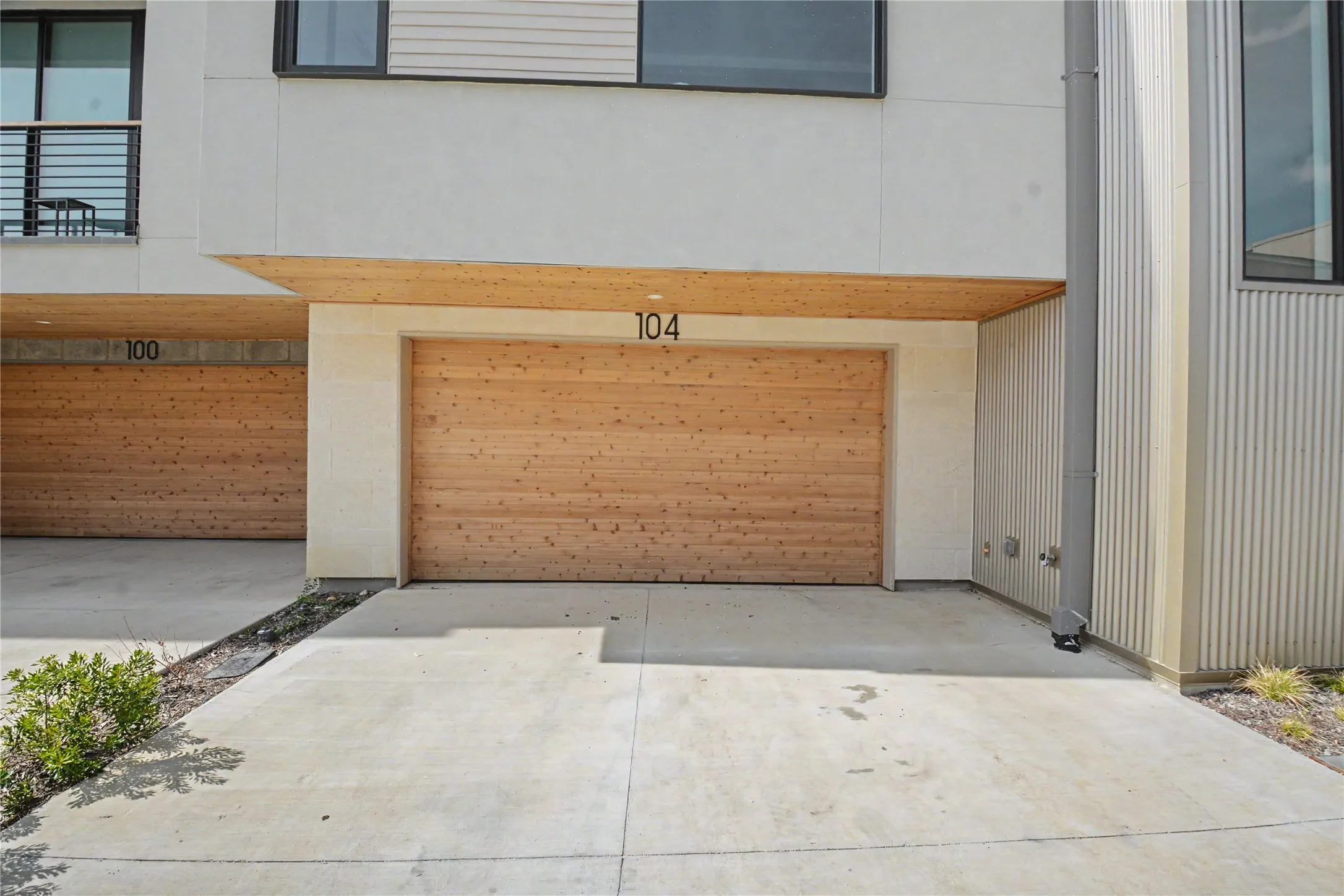 2 car garage equipped with EV wiring.