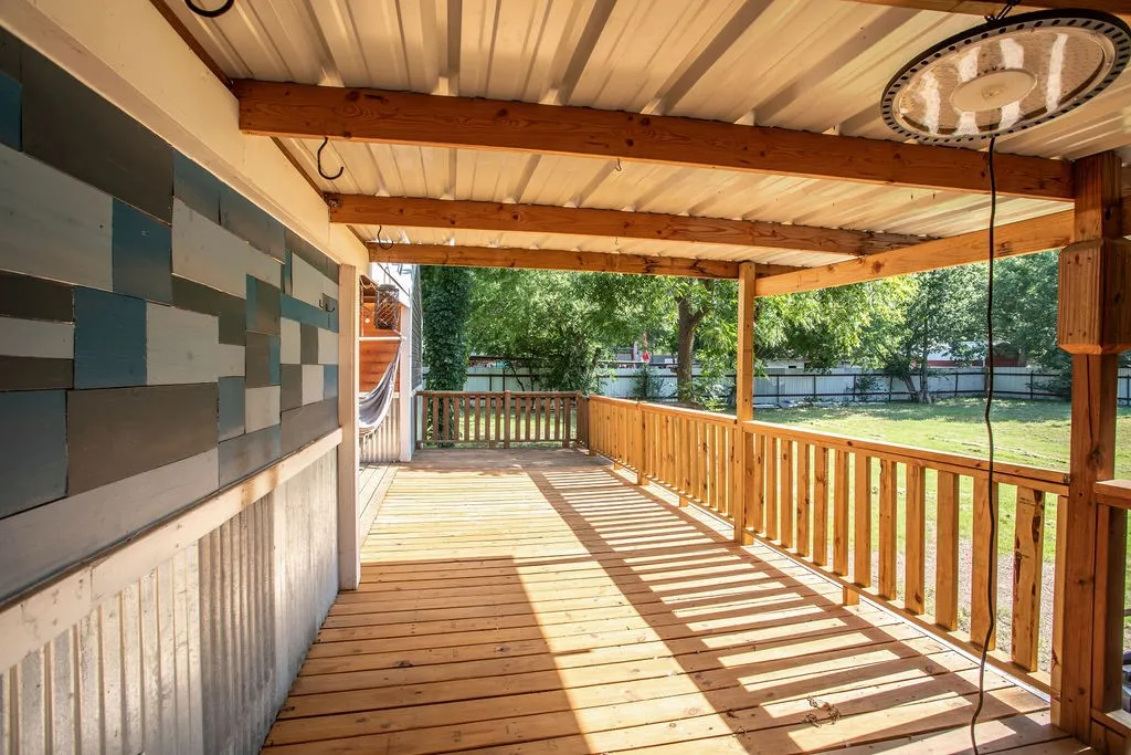 Partially covered deck