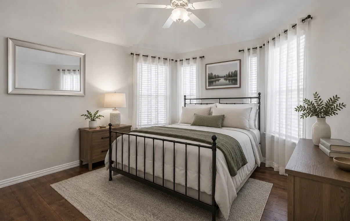 Great natural light in this upstairs bedroom