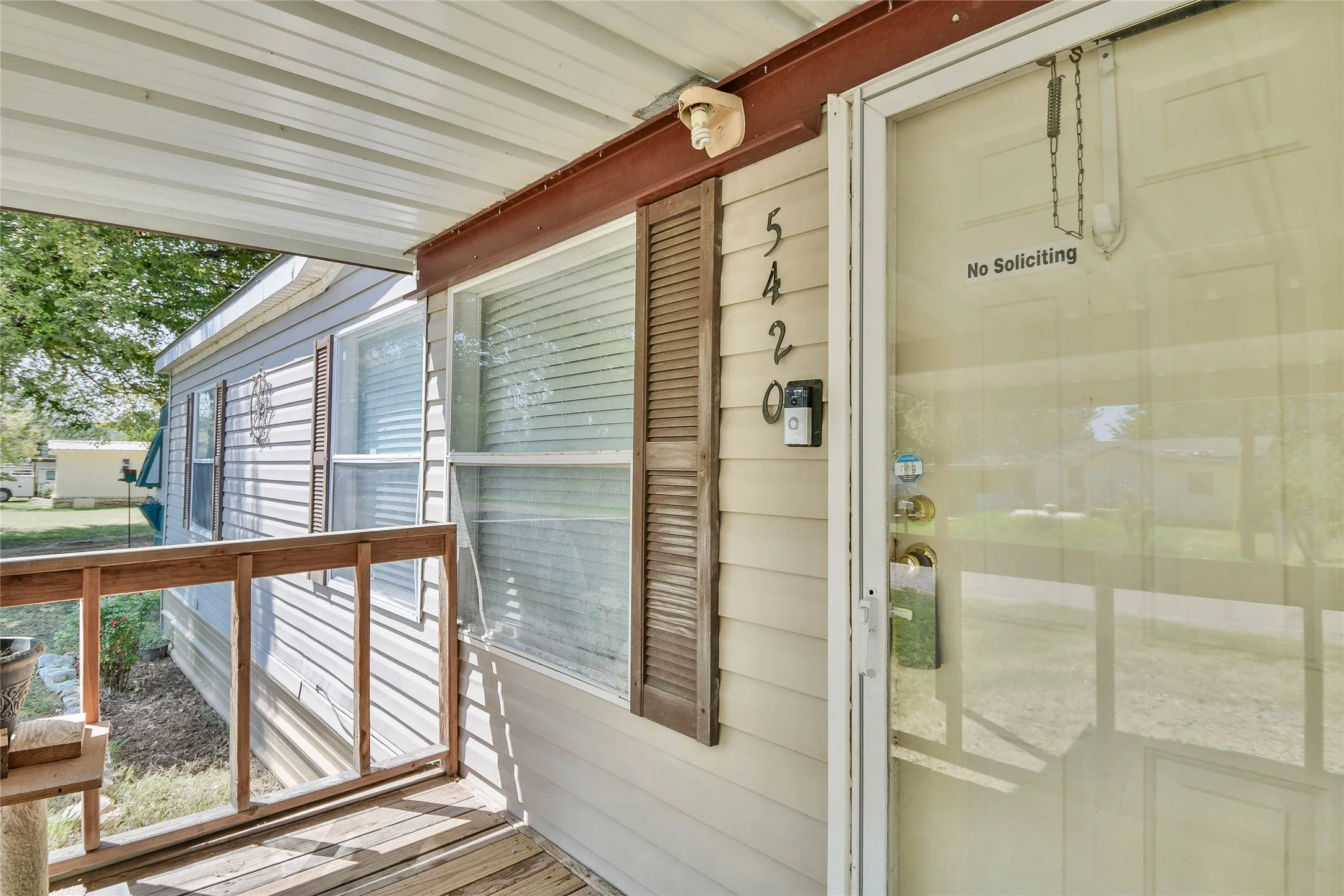 Newly built porch makes it easy to enter the house.