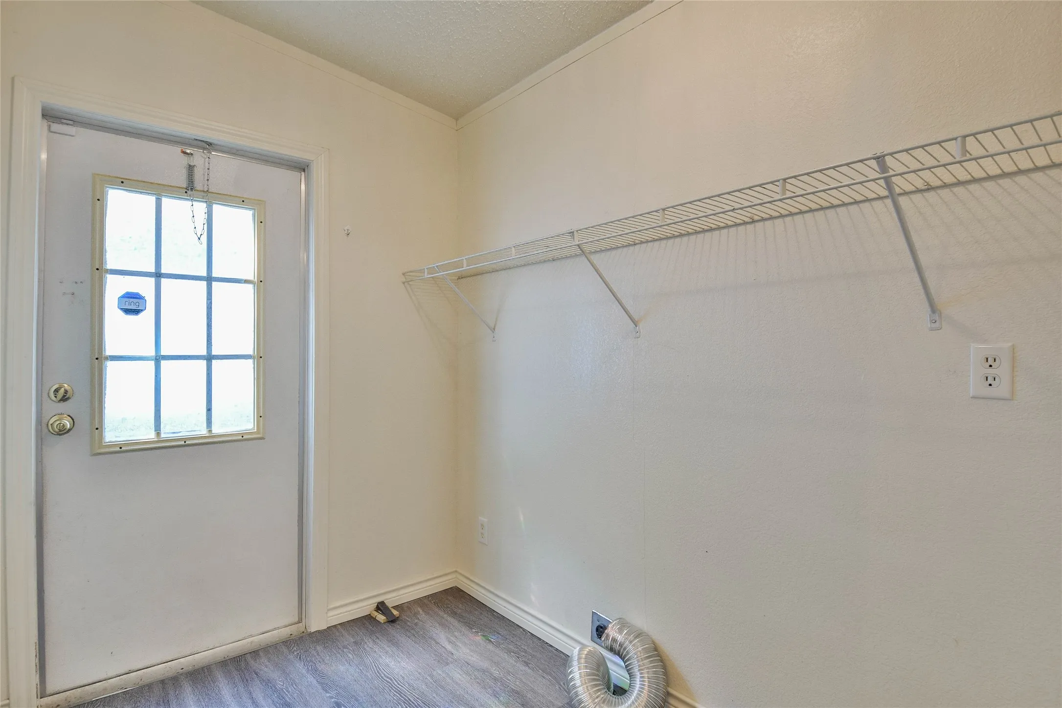 Laundry room and back door.