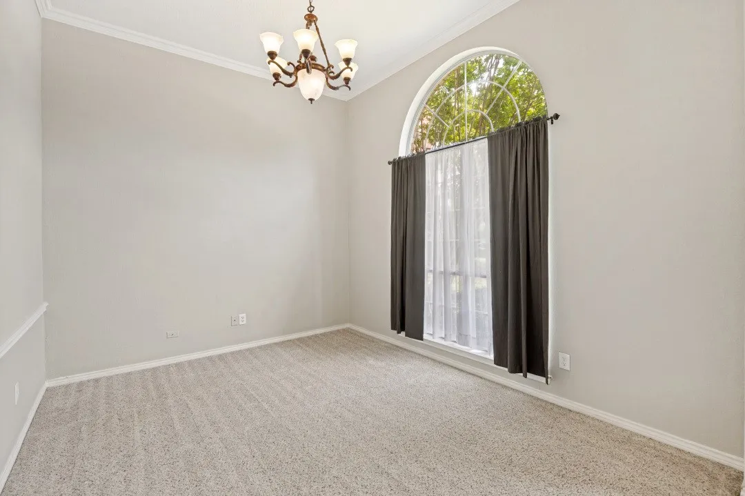 Large dining room to right of front door.