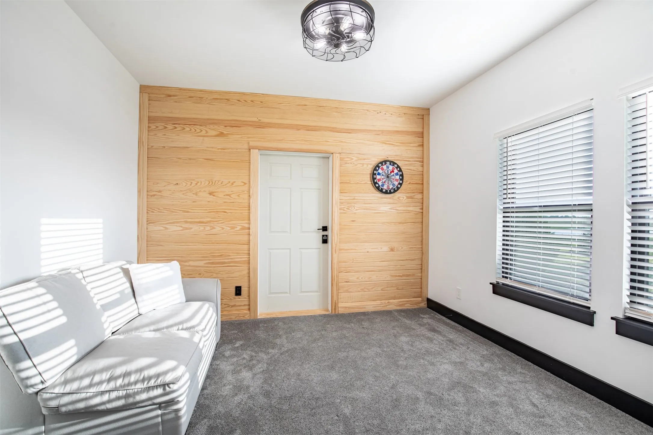 Extra room for guests, gym, second office with storage area