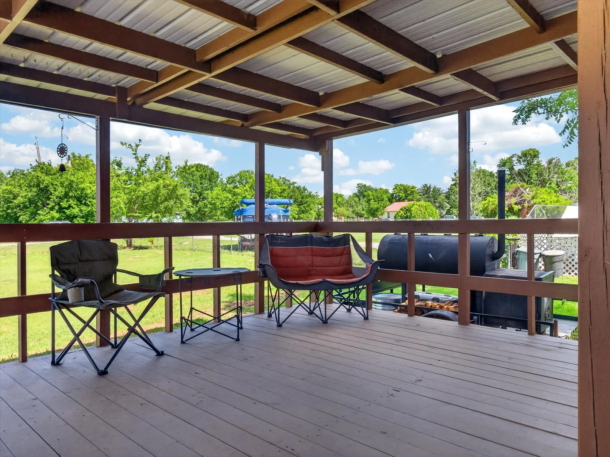 Covered front porch deck