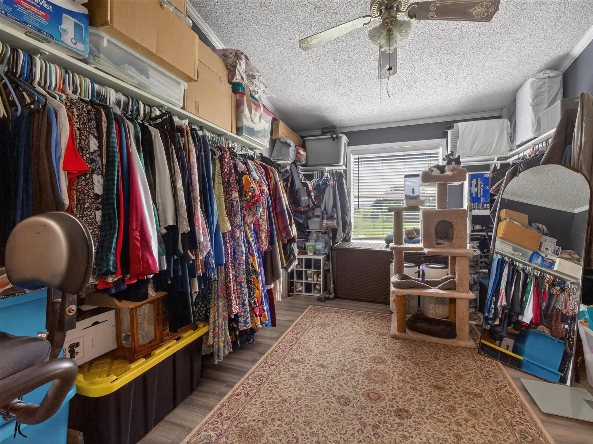 Large walk in primary closet