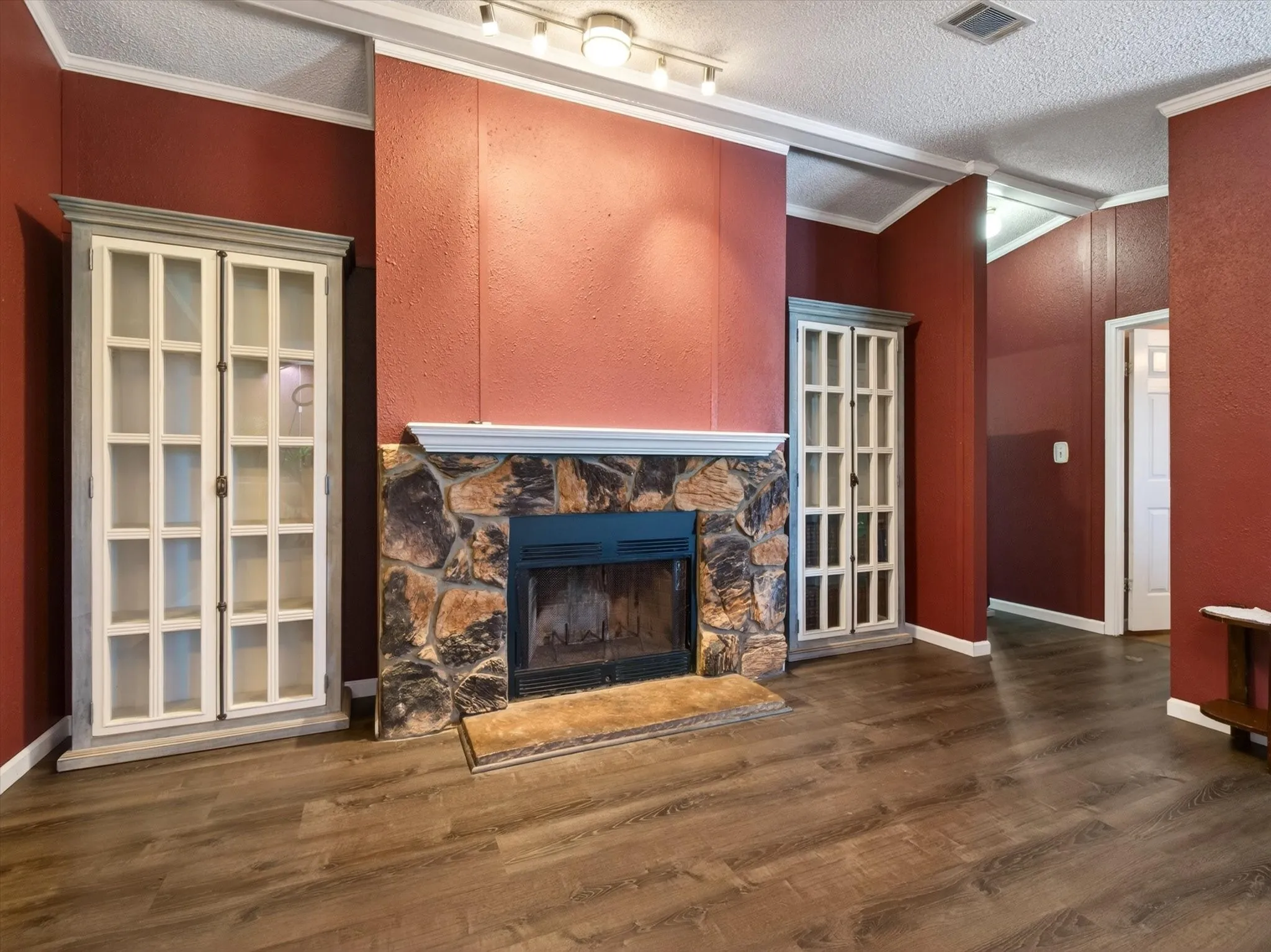 Wood burning fireplace