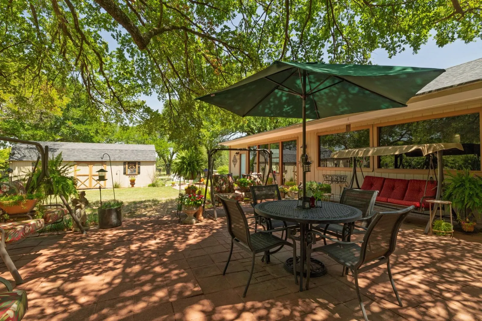 Patio and outbuilding