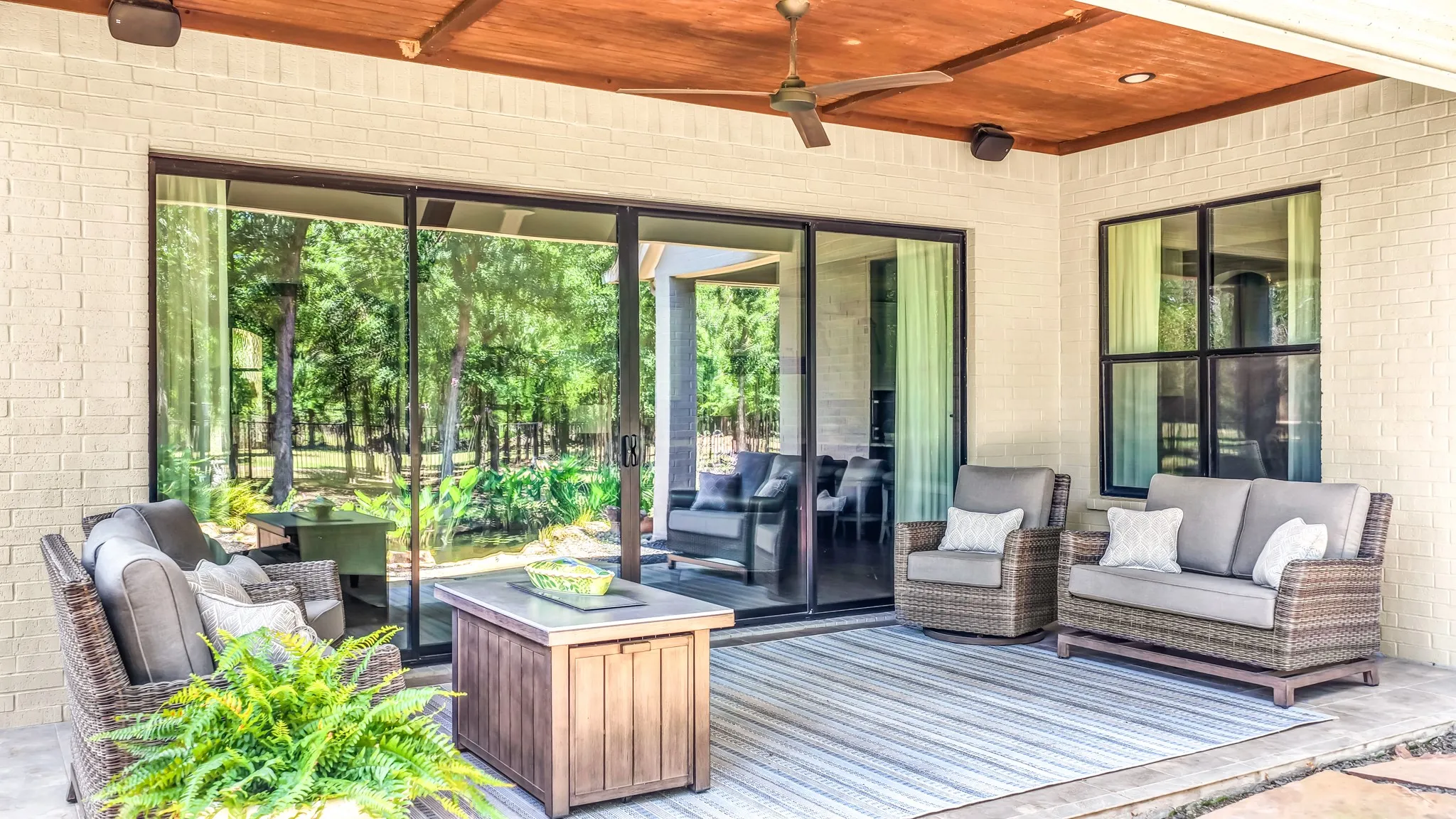 View of larger patio.