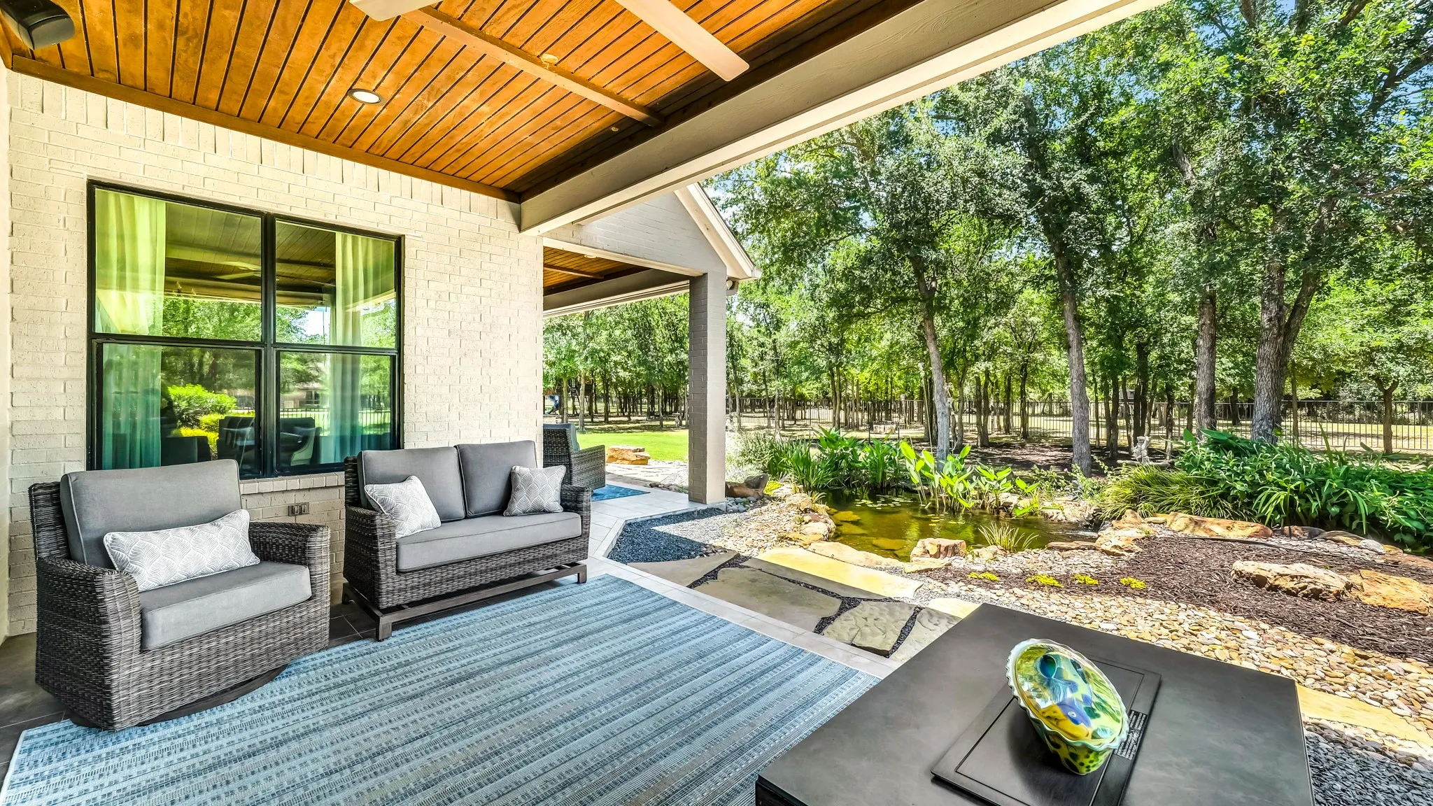 View off larger patio.