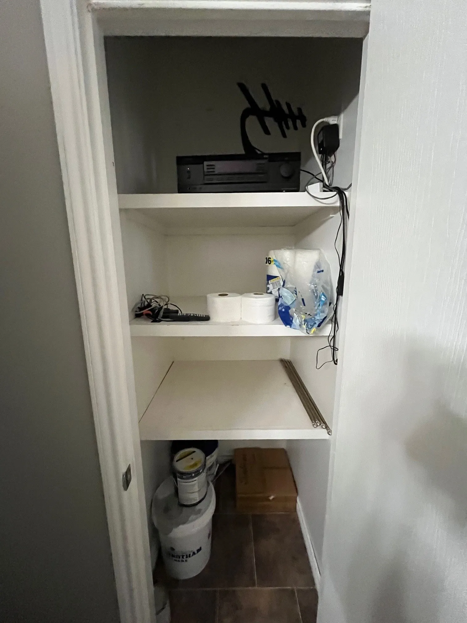 Closet with possibility of a shower- before