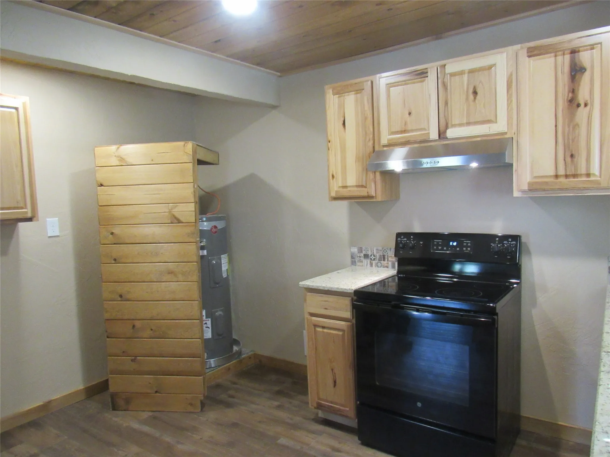 water heater has movable closet corner