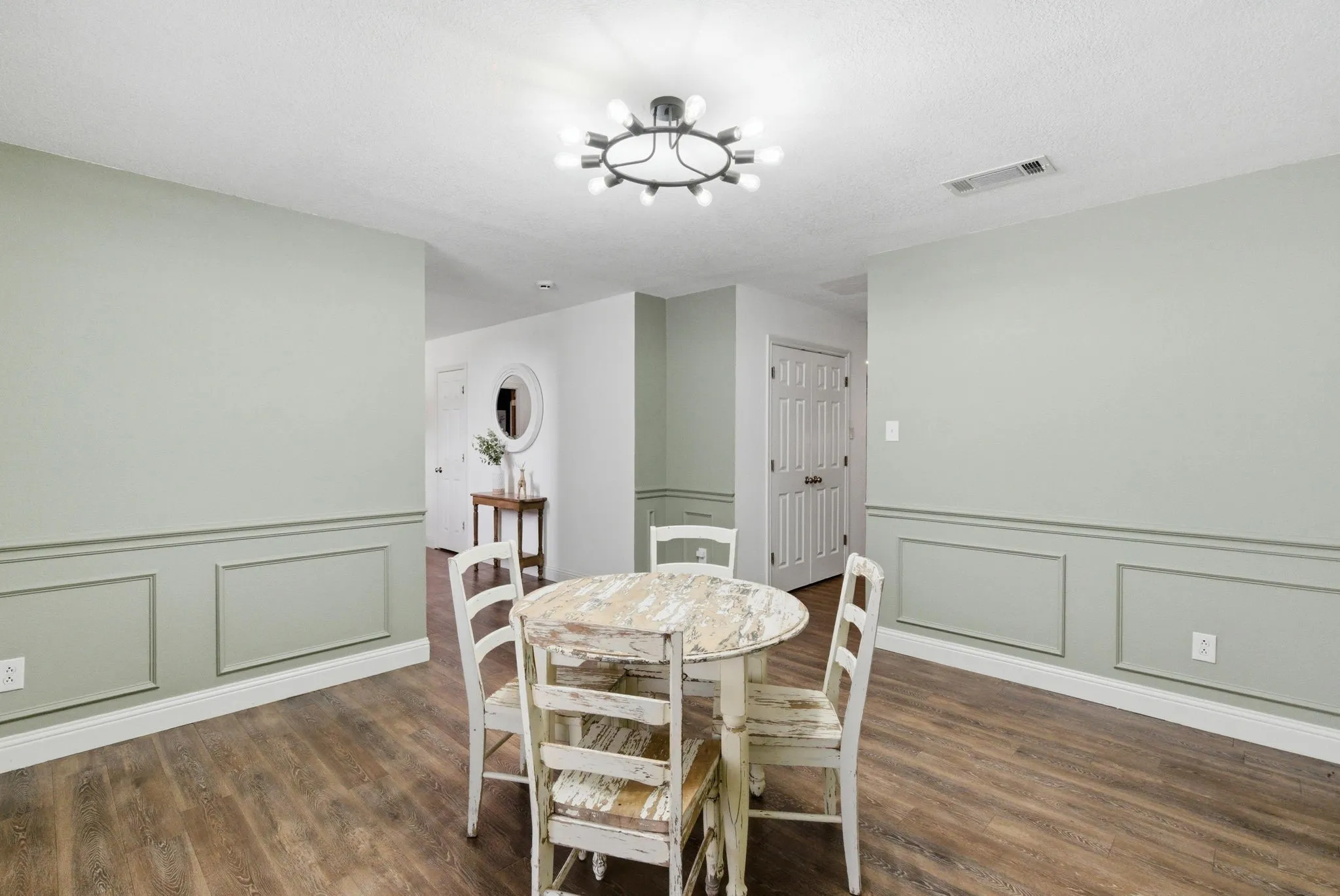 Wood-finish flooring throughout