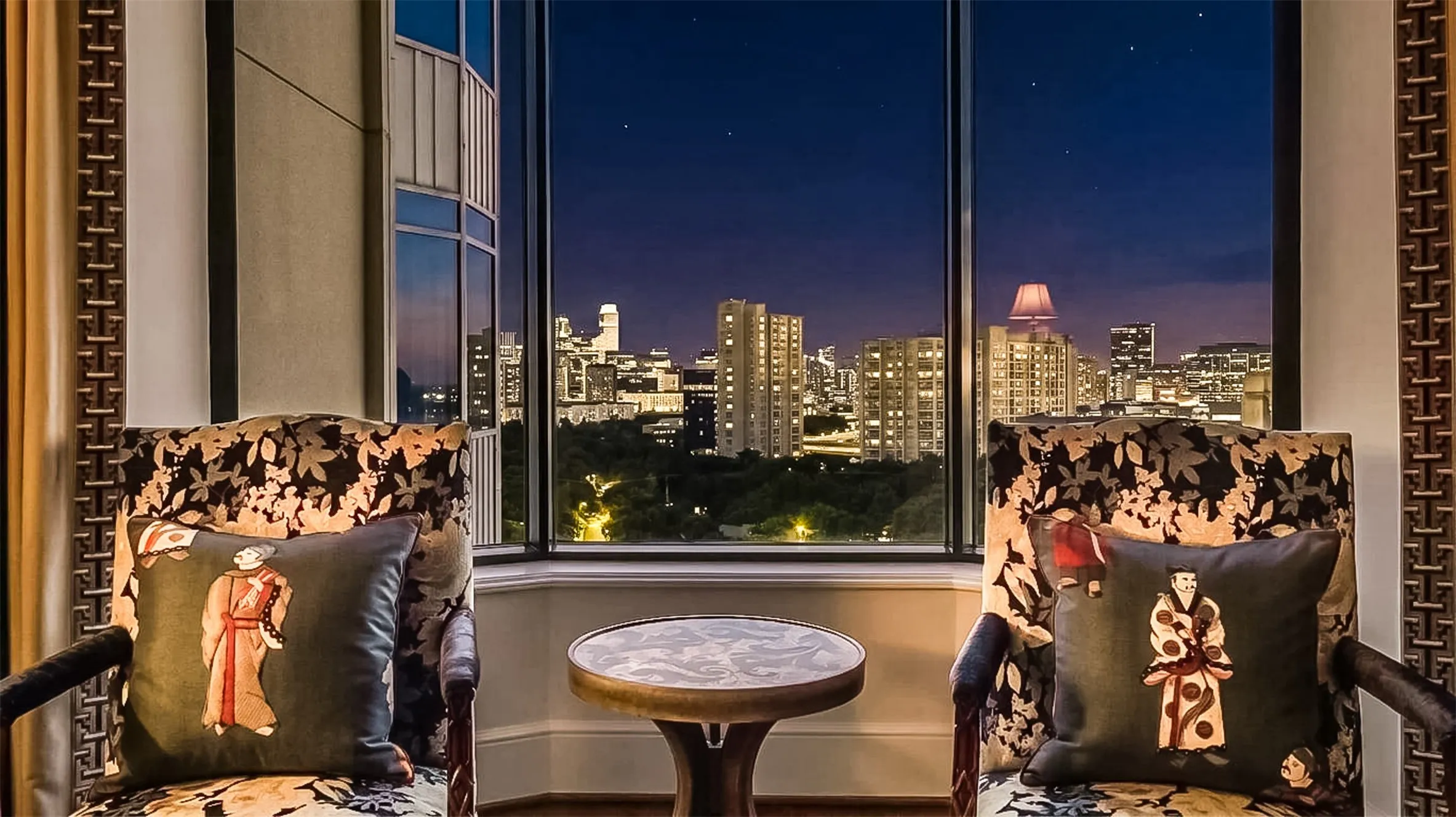 Nighttime View of Skyline from The Primary Bedroom.