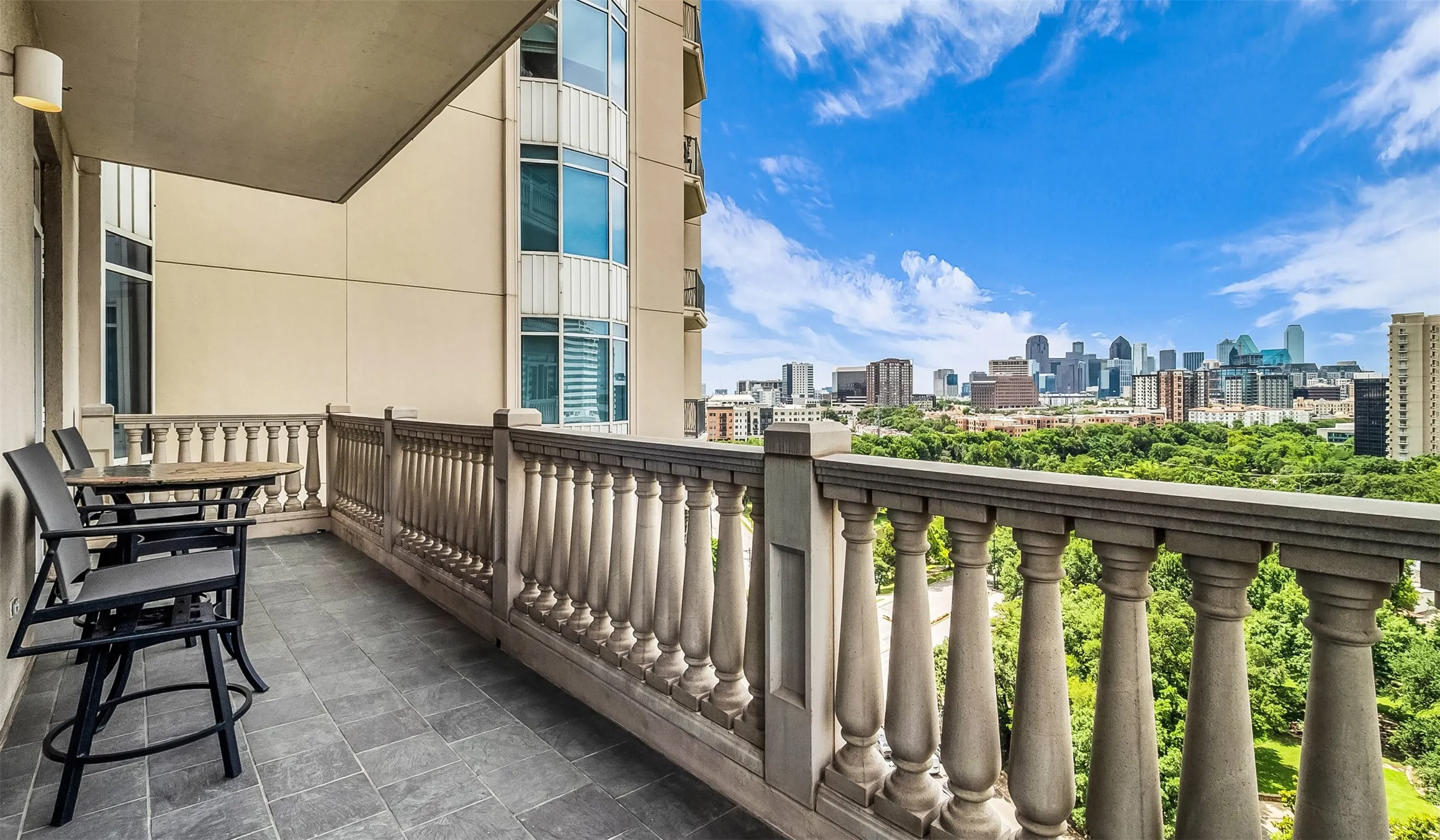 View From South Balcony Overlooking Turtle Creek & Downtown.