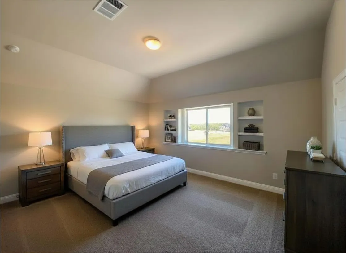 Massive 2nd master or bed 4 upstairs with built-in shelves, and walk-in closet. Is like have your own private apartment upstairs