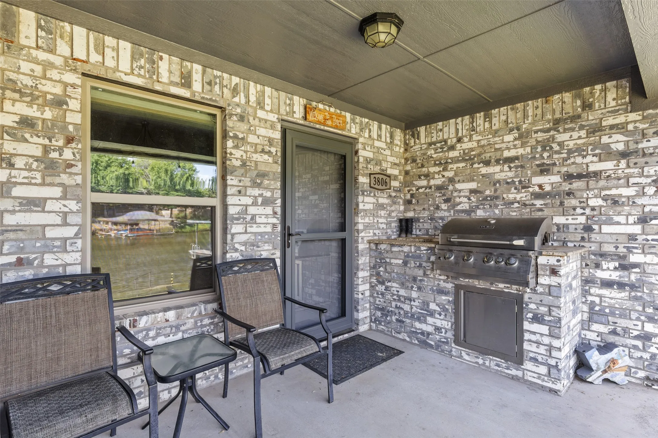 rear patio. door open to kitchen